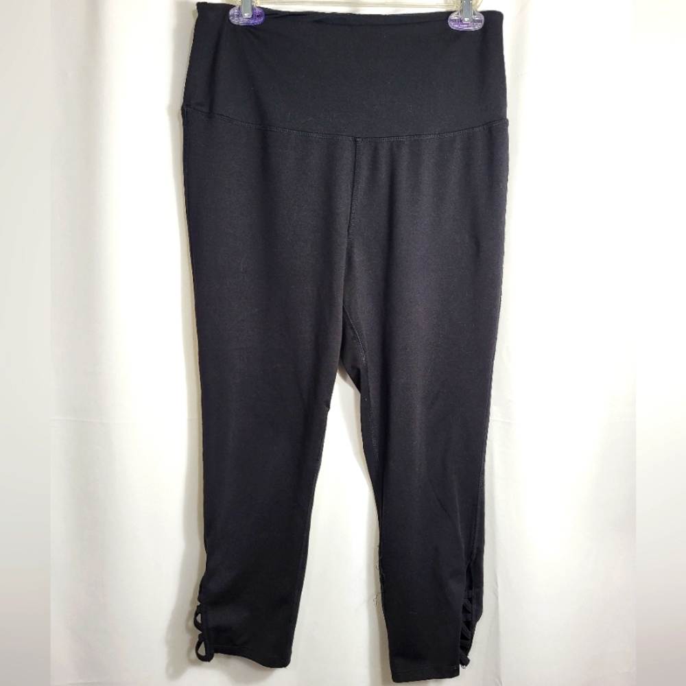 Everlast black crop pull on pants    women's L  #787